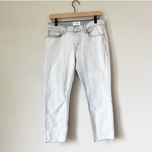 Frame Denim Light Wash Le Garçon Crop Raw Edge Frayed Jeans